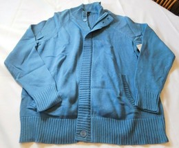 Bay Studio Plus Women&#39;s Ladies Long Sleeve Zip Up Sweater Stellar Blue 1... - £22.46 GBP