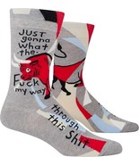 Blue Q Men’s Funny Novelty Crew Socks Just gonna WTF My way through this... - $14.84