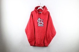 Vintage Mens 2XL Distressed St Louis Cardinals Baseball Hoodie Sweatshirt Red - £43.48 GBP