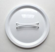 8” Lid Only White Enamel Pot Pan Seppo Mallat for Finel Arabia Finland V... - €10,20 EUR