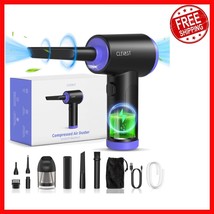Versatile 3-in-1 Compressed Air Duster: Mini Vacuum &amp; Inflator with Powe... - $45.53