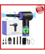 Versatile 3-in-1 Compressed Air Duster: Mini Vacuum &amp; Inflator with Powe... - $45.53