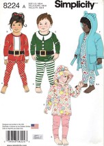 Simplicity 8224 Toddler Pajamas & Hooded Robe Sizes 1/2 - 4 Pattern Uncut - £3.72 GBP