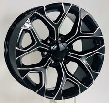 Chevy 20" Gloss Black Milled Edge Snowflake Wheels For 2000-2025 Silverado Tahoe - $998.91