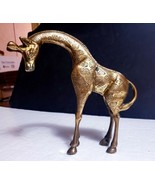 Vintage Solid Brass 8.5&quot; H Giraffe Figure Leonard Silver Mfg Co Korea ca... - £11.76 GBP