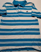 Wrangler Jeans Co Boy’s Youth Polo Blue White Short Sleeve Size L 10/12 Pullover - $8.79