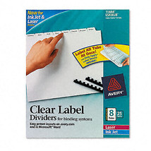Avery 11444 Index Maker Clear Label Unpunched Divider  Eight-Tab  Letter... - £140.17 GBP