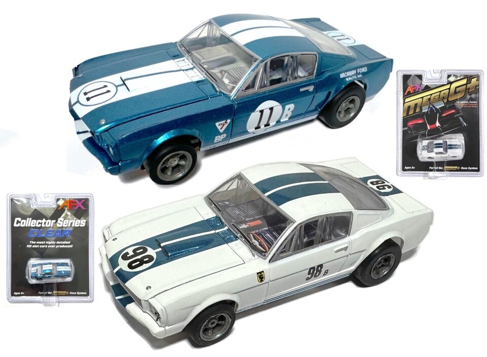 2pc 2025 AFX Mega G+ 1965 Shelby Ford Mustang GT350R HO Slot Car PAIR - $88.99