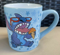 Disney Lilo &amp; Stitch Eating Ice Cream Cone 14oz Ceramic Mug Cup Light Blue - £12.77 GBP