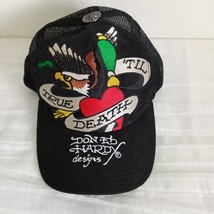 Vintage Ed Hardy Christian Audigier Trucker Hat True Til Death Snap Back Nwot - £61.69 GBP