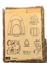 VTG 2002 STAMPIN UP CAMPOUT campfire, campers making s&#39;mores, tent, flas... - $10.12