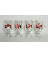 Christmas Mugs Set 4 HOMCO Boxed Clear Glass Footed Candy Cane 8770-BD U... - €14,65 EUR