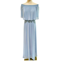 Show Me Your MuMu Hacienda Maxi Dress Size Medium Steel Blue Chiffon Long Lined - £20.23 GBP