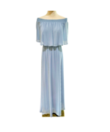 Show Me Your MuMu Hacienda Maxi Dress Size Medium Steel Blue Chiffon Lon... - £20.20 GBP