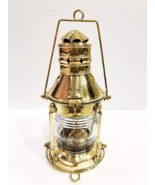 Antique Heavy Duty Nautical Solid Brass 15&quot; Oil Hanging Lantern Home Decor - £87.86 GBP