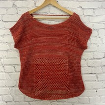 Ana Knit Top Shirt Womens Sz M Red Rust Open Weave - £9.34 GBP
