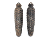 TWO Vintage Cuckoo Clock Weights PINE CONES 7&quot; Long Cast Iron - £21.86 GBP