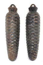 TWO Vintage Cuckoo Clock Weights PINE CONES 7&quot; Long Cast Iron - £21.89 GBP
