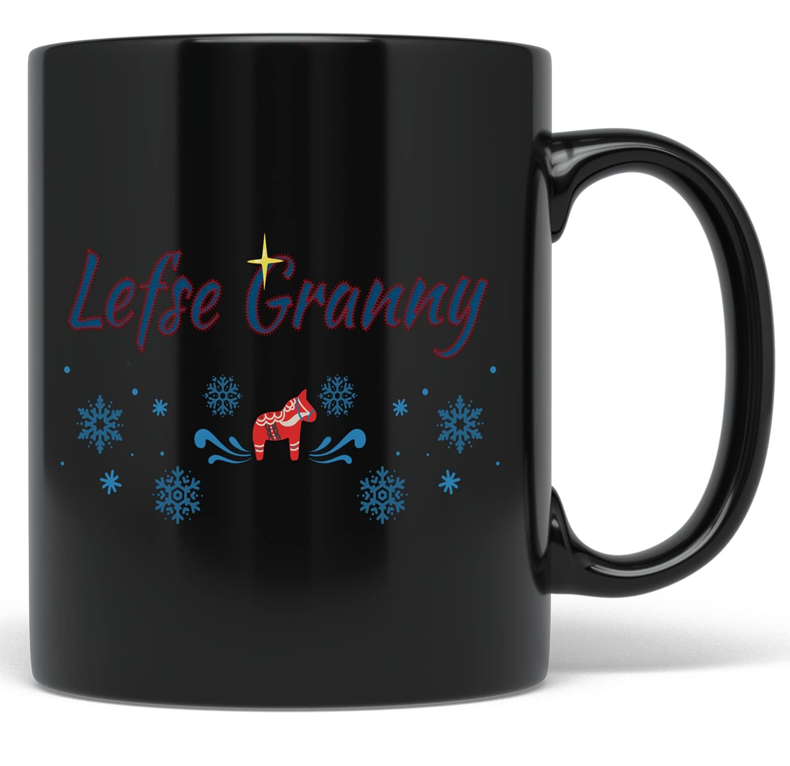 PixiDoodle Scandinavian Norwegian Lefse Granny Coffee Mug (11 oz, Black) - $25.91+
