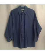 Van Heusen 17 XL 32/33 Poplin Dress shirt Blue Button Up Collar - £15.05 GBP