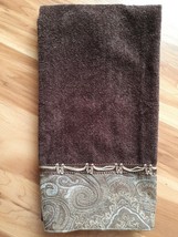 Avanti Bradford Hand Towel 29&quot; x 16&quot; Cotton Mocha Java Brown Paisley ~ New! - $13.81