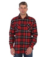 Gioberti Men&#39;s Plaid Checkered Brushed Flannel Shirt Red Black Size Large - $27.14 CAD