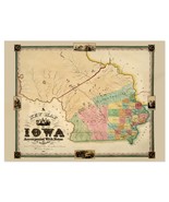 HISTORIX Vintage 1845 Iowa Map Poster - Vintage Map of Iowa State - Old ... - $39.99+