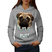 Wellcoda Pug Dog Face Look Womens Hoodie, Life Casual Hooded Sweatshirt - £28.95 GBP