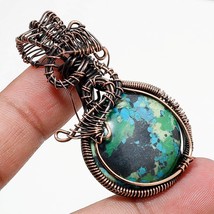 Multi Turquoise Gemstone Handmade Copper Wire Wrap Pendant Jewelry 2.20&quot; SA 343 - £5.09 GBP
