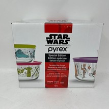 Pyrex Star Wars 6 Piece Set Glass Food Storage Containers w/ Lid Special Edition - £29.20 GBP