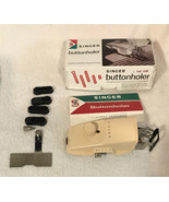 Vtg 1950 Singer 489500 Or 489510 Buttonholer + 6 Attachments Box Manual ... - $29.39
