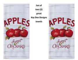 KAY DEE DESIGNS &quot;Apples Sweet Orchard&quot; 2 Dual Purpose Terry Towels~16&quot;x2... - £12.75 GBP