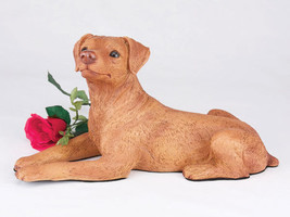 Large 104 Cubic Inches Red &amp; Tan Miniature Pinscher Resin Urn, Ears Down - £147.91 GBP