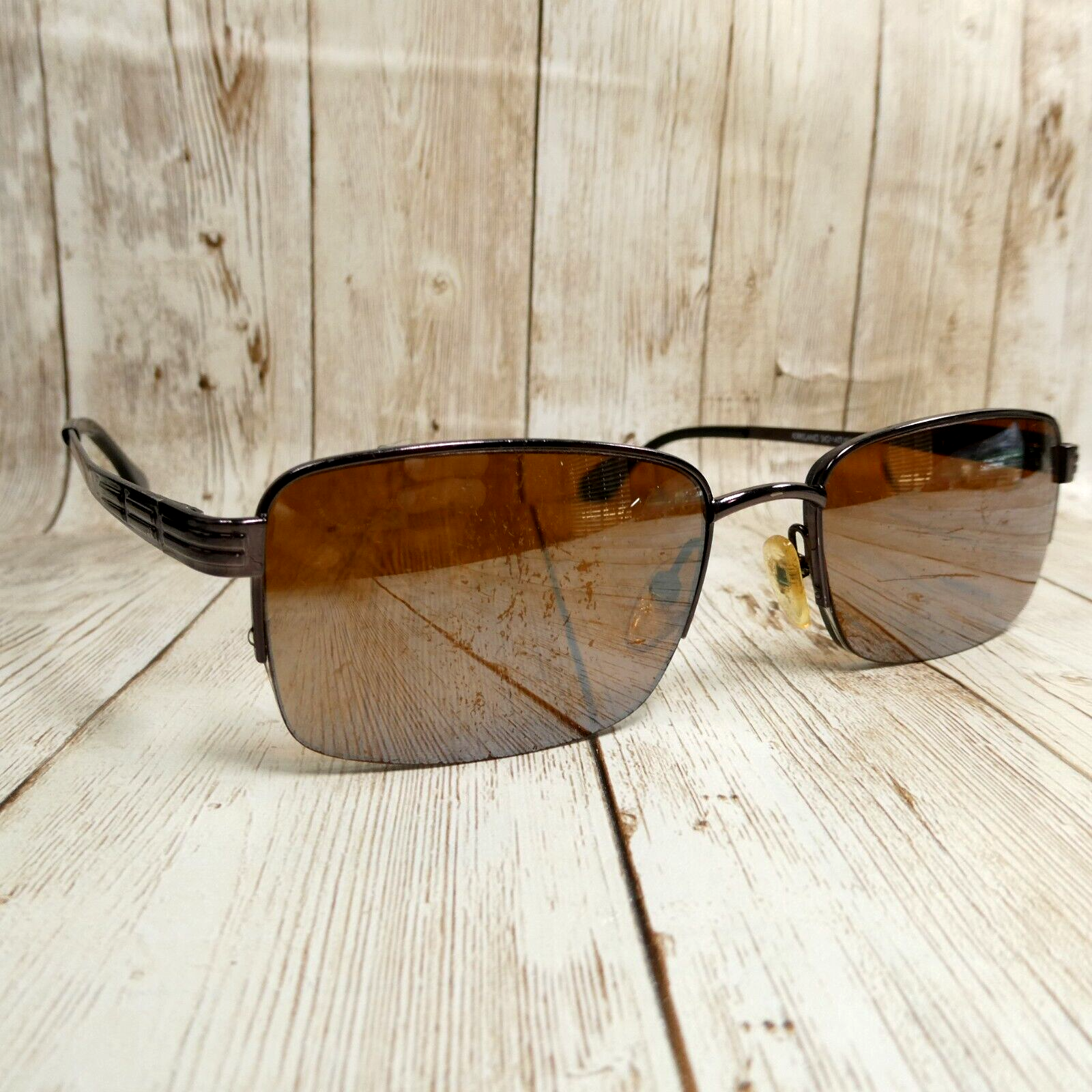 Kirkland Signature Brown Metal Half-Rim Sunglasses FRAME ONLY Gwinnett 5... - $19.77