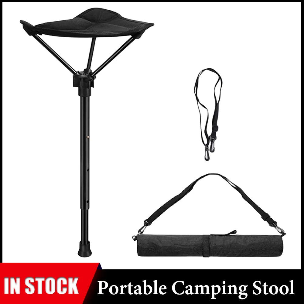 Camping Stool Retractable Hiking Chair Outdoor Folding Chair Heavy Duty One Leg - £25.16 GBP