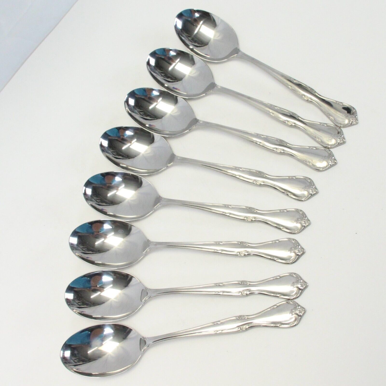 International Insico Victorian Charm Oval Soup Spoons 6 3/4&quot; Lot of 8 NE... - $35.27