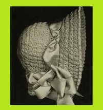 Infant&#39;s Crocheted Hood 7. Vintage Crochet Pattern for Baby Bonnet. PDF ... - £1.96 GBP