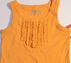 OshKosh B&#39;Gosh Girls Ruffled Sleeveless 100% Cotton Knit Top Size 4 - $11.87