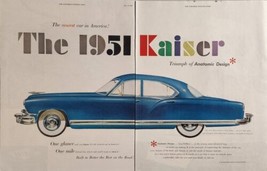 1950 Print Ad 1951 Kaiser Deluxe 4-Door Sedan Blue Willow Run,Michigan - £16.48 GBP