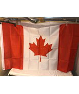 RED AND WHITE CANADIAN MAPLE LEAF 3 x 5ft FLAG 100% POLYESTER W/ GROMMETS - €14,66 EUR