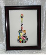 Handcrafted Quilled Paper Art Rainbow Classic Guitar Wall Paper Art Framed - £15.69 GBP
