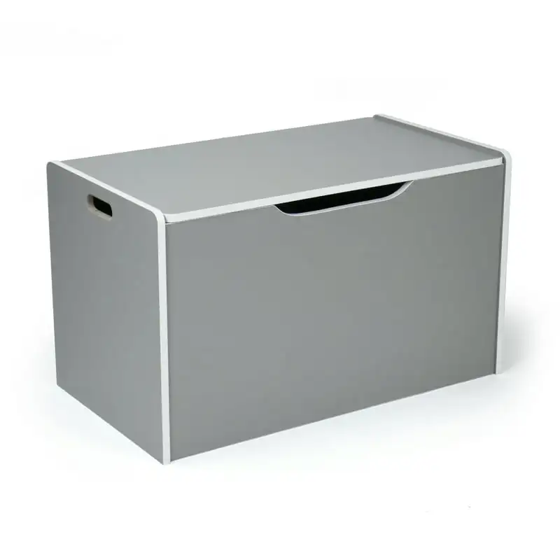 Hinged d Toy Storage Chest with Lid, Gray and White - £96.74 GBP