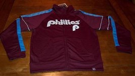 Vintage Philadelphia Phillies Baseball Mlb Zipperdown Jacket Small New w/ Tag - £65.90 GBP