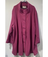 Woman Within Fleece Coat Button Front Long Sleeve Size 5X (38/40) EXCELL... - $33.12