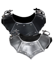 Medieval Knight Steel Plate Armor Gorget Neck Protector (Black)  - £62.12 GBP
