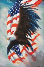 Beautiful American Flag with Eagle/ Cross Stitch Patterns PDF/ Animals 140 - £7.06 GBP