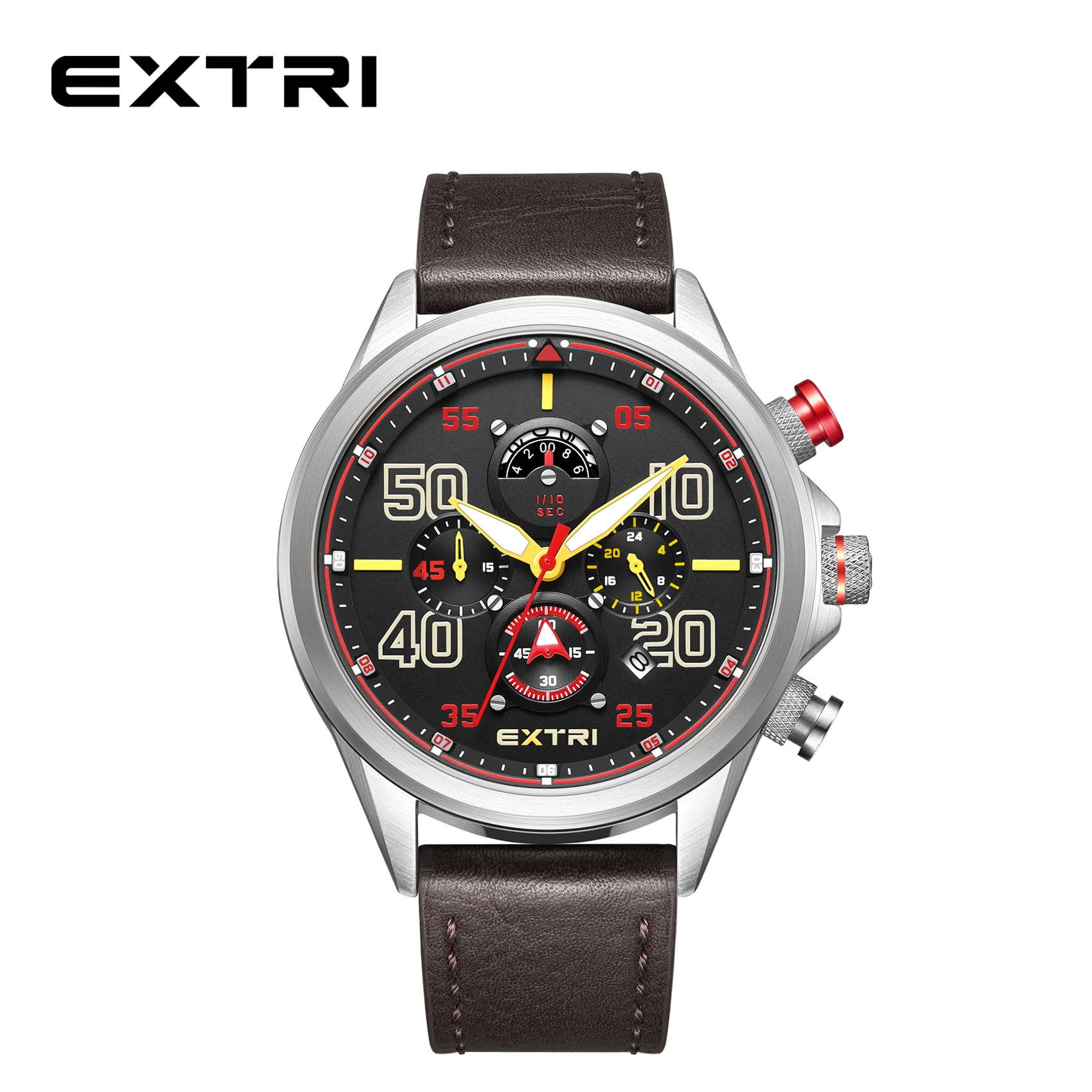 E leather band seven pointer unique movement gifts chronograph watches men luxury cheap thumb200