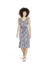 Vineyard Vines For Target Sz Xs White &amp; Blue Ruffle Sleeveless Cotton Dress - £23.35 GBP