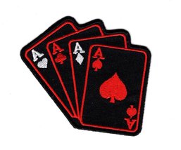 4 Aces Poker Playing Card Spade Dead Mans Hand Iron on Patch (MTUA) - £7.07 GBP