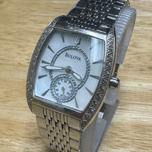 Bulova Quartz Watch 96R50 Women Real Diamonds Silver MOP Small Second Ne... - $47.49